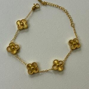 Pulsera trébol dorado