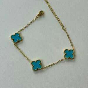 Pulsera trébol azul