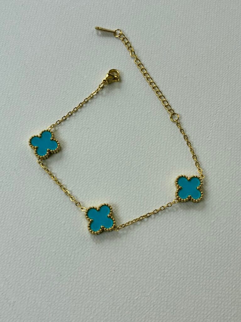 Pulsera trébol azul