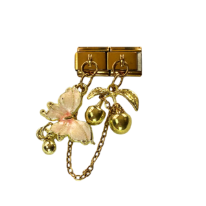 Charm doble butterfly & cherry
