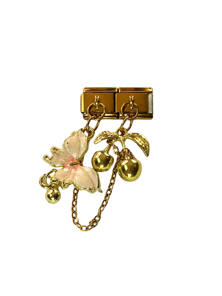 Charm doble butterfly & cherry